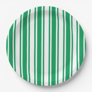 Assiettes En Carton Kelly landes de bonbons vertes et blanches