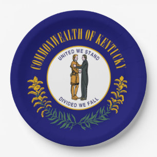 Assiettes En Carton Kentucky : Drapeau de l'État américain du Commonwe