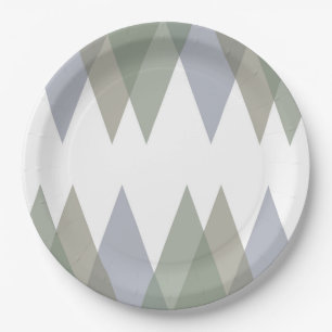 Assiettes En Carton Khaki triangles