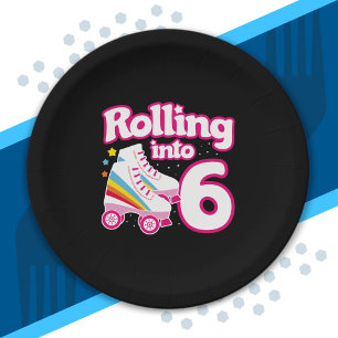 Assiettes En Carton Kids Skate Party - 6e anniversaire - Roller Skate