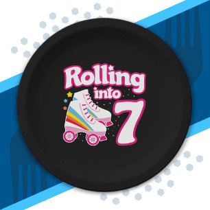 Assiettes En Carton Kids Skate Party - 7e anniversaire - Roller Skate