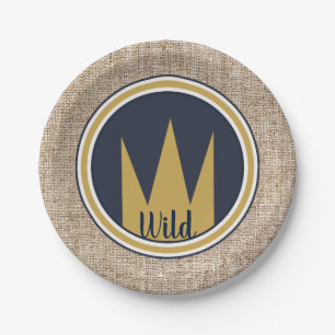 Assiettes En Carton King Wild Thing Gold Crown Burlap Anniversaire