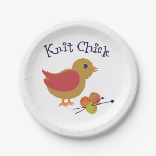 Assiettes En Carton Knit Chick