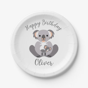 Assiettes En Carton KOALA - Joyeux anniversaire - Fête