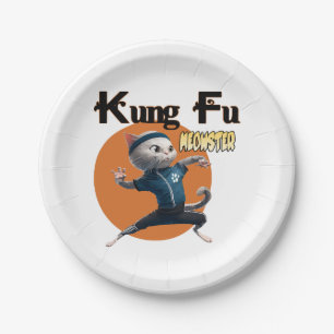 Assiettes En Carton Kung Fu Meowster