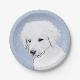 Assiettes En Carton Kuvasz Peinture - Cute Original Chien Art