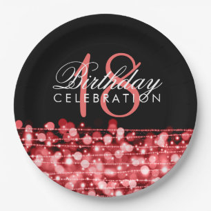 Assiettes En Carton La 18ème fête d'anniversaire élégante miroite