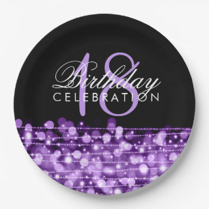 Assiettes En Carton La 18ème fête d'anniversaire élégante miroite