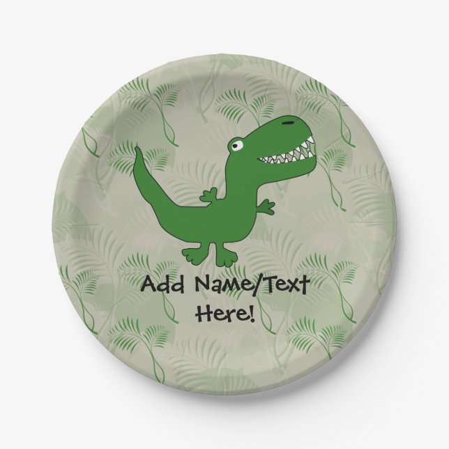 Assiettes En Carton La bande dessinée de dinosaure de Rex de (Devant)