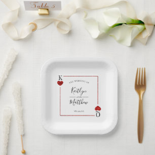 Assiettes En Carton La collection de Mariages de cartes de jeu Monogra