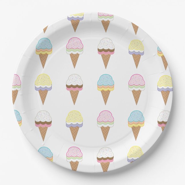 Assiettes En Carton La Crème de glace (Devant)