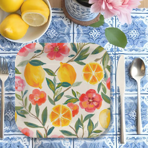 Assiettes En Carton La Dolce Vita Citron Italien & Fête des mariées Fl