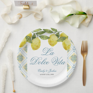Assiettes En Carton La Dolce Vita Italien Citron Mariage