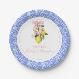 Assiettes En Carton La Dolce Vita Lemon Rose Ruban Mariage