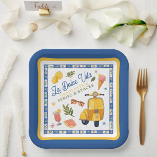 Assiettes En Carton La Dolce Vita Spritz & Stacks Soirée Mahjong