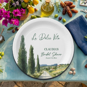 Assiettes En Carton La Dolce Vita Vue Italienne Baby Shower Fille