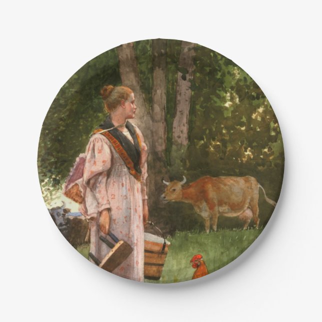 Assiettes En Carton La domestique laitière (Animaux Agricoles Ruraux) (Devant)