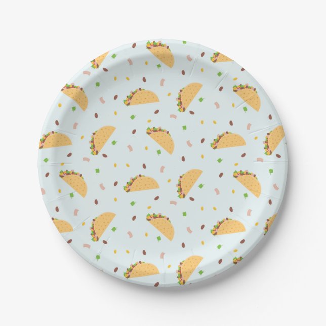 Assiettes En Carton La faim du Motif de Tacos (Devant)