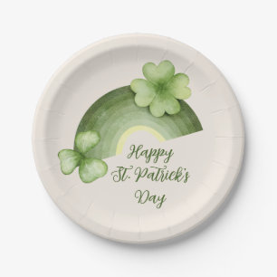 Assiettes En Carton La Fête de la Saint-Patrick - Arc-en-ciel au trèfl