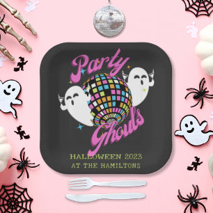 Assiettes En Carton La fête rétro Gouls Halloween Ghosts