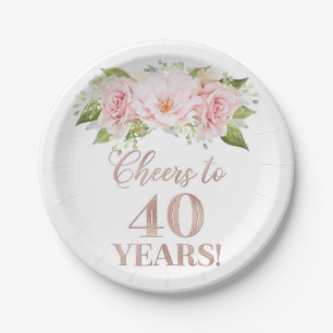 Assiettes En Carton La florale rose or Rose célèbre ses 40 ans d'anniv