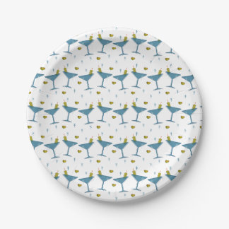 Assiettes En Carton La folie rétro Martini rayée