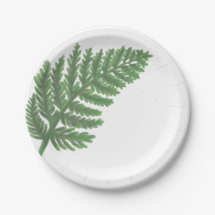 Assiettes En Carton La fougère verte de la mousse