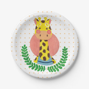 Assiettes En Carton La girafe mignonne