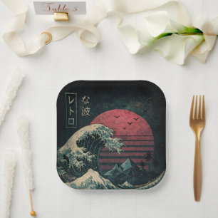 Assiettes En Carton La Grande Classique de la Vague Rétro