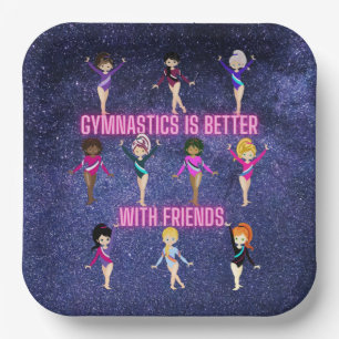Assiettes En Carton La Gymnastique Est Mieux Avec Les Amis