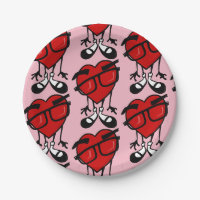 LA JOURNÉE DE VALENTINE CUTE ROUGE COEUR MOTIF PAP