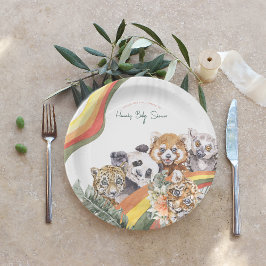 Assiettes En Carton La jungle tropicale Baby Animaux | BABY SHOWER
