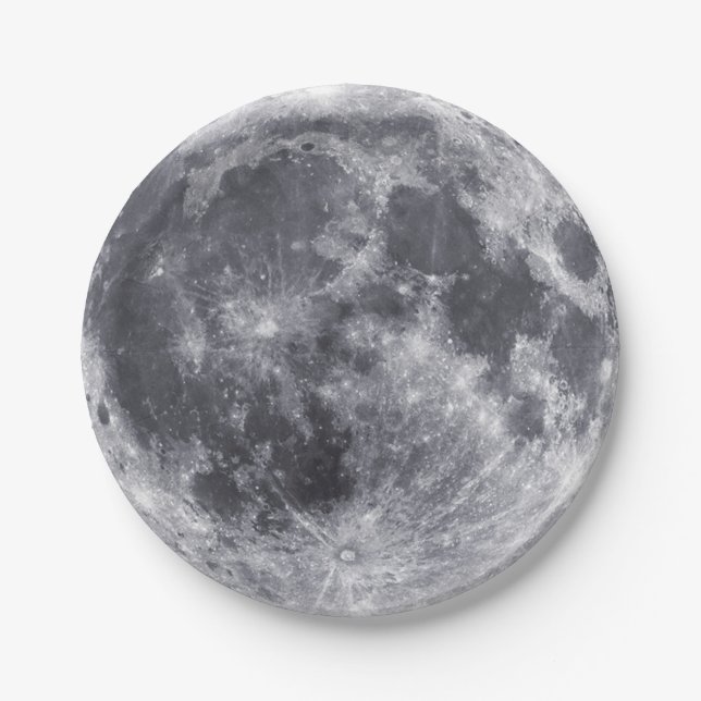 Assiettes En Carton La Lune (Devant)