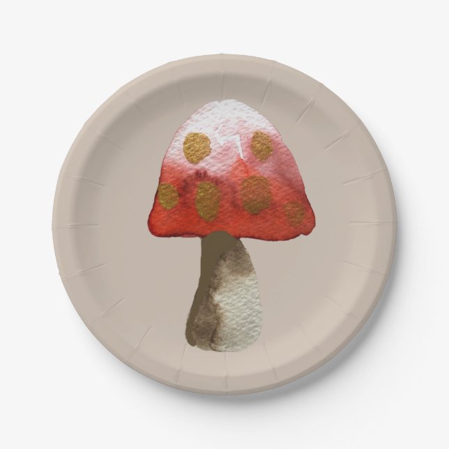 Assiettes En Carton La magie du Toadstool aux champignons rouges (Devant)