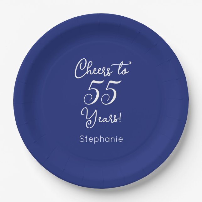 Assiettes En Carton La Marine bleue salue à 55 ans 55e anniversaire (Devant)
