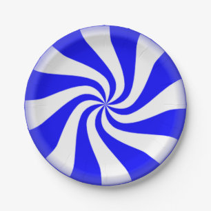 Assiettes En Carton La menthe poivrée bleue tourbillonne les plaques