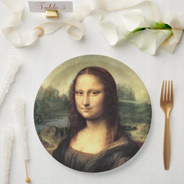 Assiettes En Carton La Mona Lisa Leonardo da Vinci (Mariage)