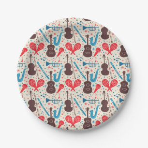 Assiettes En Carton La musique est partout motif