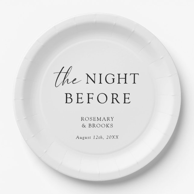 Assiettes En Carton La Nuit Avant Le Dîner De La Répétition Mariage (Devant)