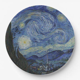 Assiettes En Carton La Nuit étoilée par Vincent Van Gogh
