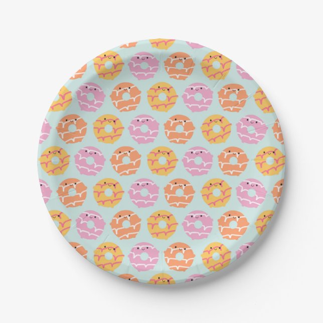 Assiettes En Carton La partie de Kawaii sonne des biscuits (Devant)