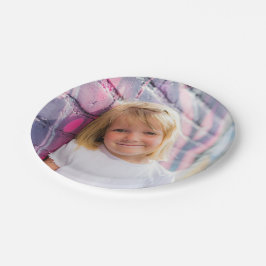 Assiettes En Carton La partie de photo des enfants personnalisés de