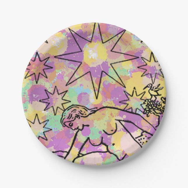 Assiettes En Carton La partie de tarot d'étoile (Devant)