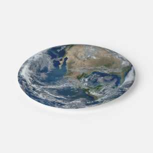 Assiettes En Carton La planète Terre de l'espace extra-atmosphérique