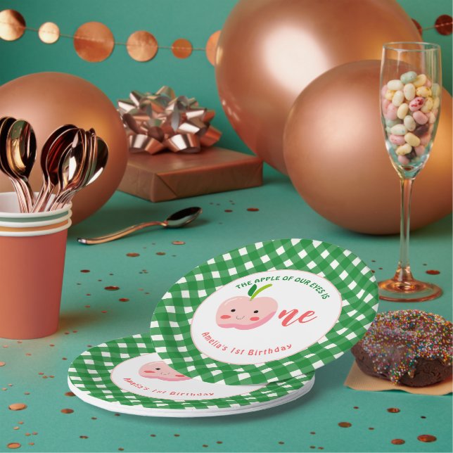 Assiettes En Carton La pomme de nos yeux premier anniversaire (Multi)