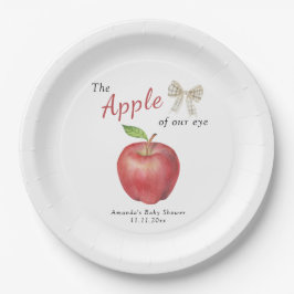 Assiettes En Carton La pomme de notre Baby shower oculaire