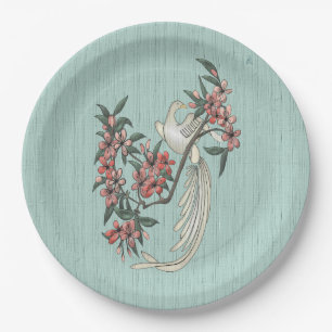 Assiettes En Carton La romance de l'Aqua de la soie