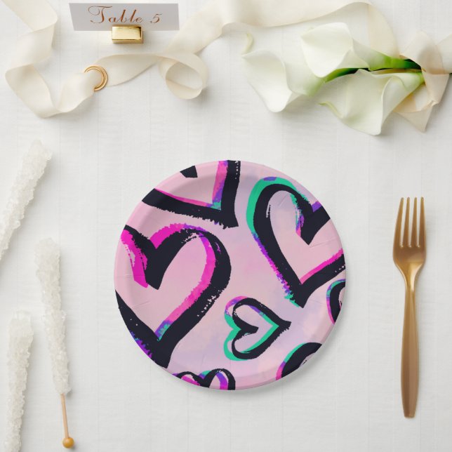 Assiettes En Carton La Saint-Valentin (Mariage)