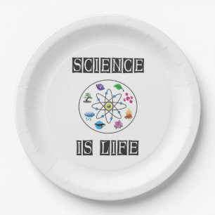 Assiettes En Carton La science est la vie
