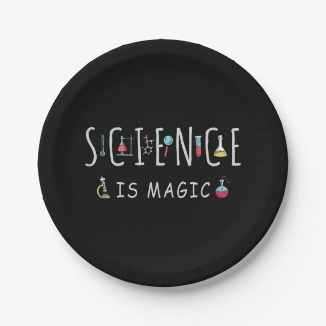 Assiettes En Carton La science est magique (Devant)
